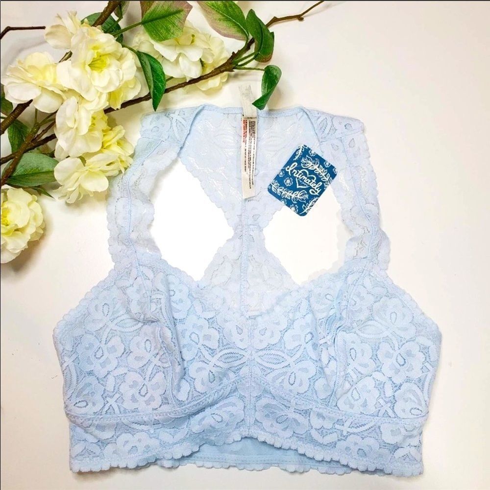 NWT Free People Galloon Lace Blue Bralette XS